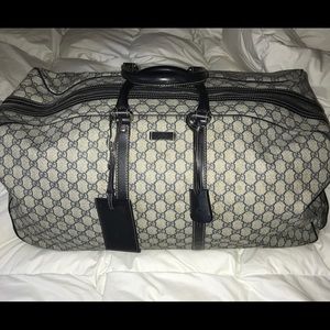 ROLLING GUCCI COATED CANVAS DUFFLE ... RARE!!
